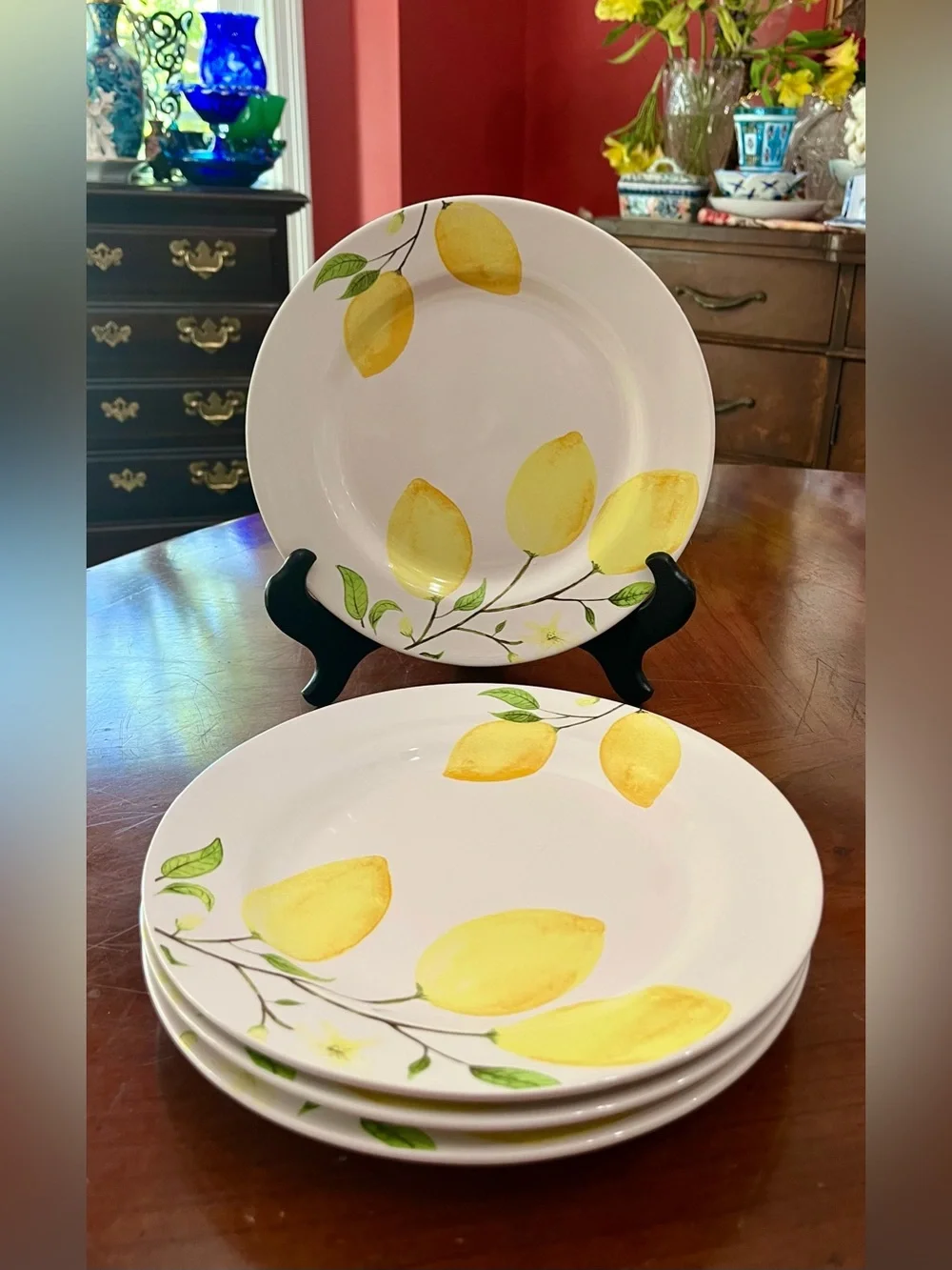 Sur La Table Set of 4/Lemon Salad Plates 8.5